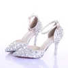 nieuwste kristal strass Glanzende hoge hak vrouwelijke dame Vrouwen Bruids Avond Prom Party club Bar Bruiloft Bruidsmeisje schoenen