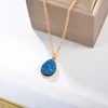 Moda 4colors gota de água druzy brincos drusy colar banhado a ouro Geometria falso brincos de resina de pedra natural colar de jóias mulheres