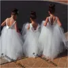 Novo barato bonito flor menina vestidos para casamentos vestido de baile tulle lace longa primeira comunhão vestidos menina fg1237