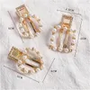 European USA Hot Selling Fashion Make up Pearl Hair Clips Hollowed Out Gold Color Duck Clip Side Hair Pins