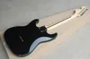 Factory Wholesale Black Electric Guitar with Maple Fretboard,White Pickguard,Black Pickups/Button,Offering Customize Service