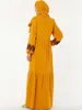 Odzież Etniczna Moda Duża Huśtawka Haft Muzułmańskie Peignoir Abayas Kobieta Pełna długość Sukienki Dubaj Islamski Turcja F1739 Dropship1