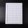 16 coppie cassa del ciglio bianco con coperchio trasparente per ciglia finte 16 coppie di campioni di plastica Lashes Tray