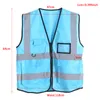 1Pc Multicolor Hi-Vis Safety Vest Reflective Jacket Security Waistcoat 5 Pockets