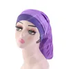 Müslüman Kadınlar Geniş Katı Uzun Örgü Türban Şapkası Eşarp Kanser Kemo Beanies Bonnet Caps Bandana Headwrap Saç Aksesuarları