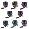 Halloween Mask LED Glow Mask 3 Modes EL Wire Light Up The Purge Movie Costume Scary Cosplay Party Masks ZZA1251 60PCS