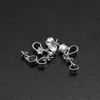 100 piece Bright Sterling Silver Bead Caps Bail W / Pin Pearl Pendant Clasp Slider / Bead Cap Findings / Bright Connector Bail 3mm Platinum,4mm Silver