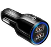 QC3.0 Certified Quick Charge Dupla 2 Porta USB Fast Car Charger 36W Acessório para o telefone móvel