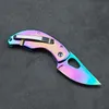 Promotion!!! Rainbow Spring Assist Folding Pocket Knife Utility EDC Stainless Steel Blade Key Chain Knife Survival Gear