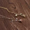 Schoonheid bloem rose ketting zilver rose gouden hangers ketting de beest mode-sieraden voor vrouwen Valentijnsdag cadeau