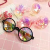 Großhandels-Neue 5 teile/los Kreative Persönlichkeit Retro Bunte Kaleidoskop Sonnenbrille Karneval Männer Kühlen Mosaik Glas Mode Party Zubehör