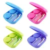 1 PCS Mini Travel Contact Lens Case Kit Holder Mirror Box, Blue, Purple, Green, Rose Red