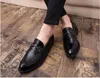 Novo moda preta vermelha vermelha genuína couro de vestido sapatos, negócios masculinos Oxford Sapatos, qualidade de alta qualidade Brand Men Wedding Shoes BM591