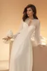 Simplement plage une ligne robes de mariée 2020 bijou cou à manches longues robes de mariée romantiques à manches longues bohème mariage robe de Noiva