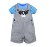 キッズ服男の子夏の服セット半袖トップスショーツスーツ動物プリントTシャツパンツ衣装Pajamas C6056