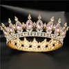 Diadèmes en cristal d'or / argent baroque couronne ronde classique reine royale roi couronnes diadème bal de mariage bijoux de cheveux accessoires CJ191226