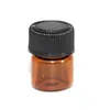 DHL Free 1ml 2ml Small Amber Glass Sample Bottle Vials With Orifice Reducer Black Cap for ejUICE e LIQUID Essential Oils