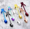Kids Flatware Gifts Kitchen Cute Cat Long Handle Hanging Spoon Coffee Milk Stainless Steel Spoon