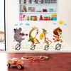 YEDUO Adesivos De Parede Animal Ciclismo Bonito Dos Desenhos Animados Decoração Do Quarto Das Crianças