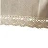 Beige 70% Linen Table Cover Rectangular Lace Edge Nappe Dustproof Tablecloth Home Wedding Party Decor Table Cloth Pa.an