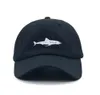 Мужская кепка Snapback с вышивкой в виде акулы, бейсболка в стиле хип-хоп с изогнутой спинкой, шляпа для папы, летняя шляпа от солнца с рыбой, кепка1208744