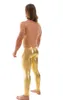 Mens Gold Silver Black Metallic Dance Leggings Shiny Stage Performance Pants Spandex Skinny för vuxna och pojkar