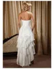 High Low Low Beach Wedding Dresses Vintage Laceup Corset Tiered kjol Western Country Cowlgirls Short Front High Low Bridal Gown357588