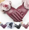 Novas Luvas de Chegada Mulheres Senhora Luvas de Couro Preto Outono Inverno Quente Coelho Fur Mittens Guantes Mujer GB1329