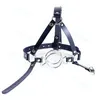 Bondage 3.8cm Stainless Steel Dual O Ring Deep Throat Open Mouth Gag Head Harness AU54
