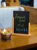 A4 Handwriting Message Blackboard Desk Sign Writing Plate Table Top Advertising Signage Board Wooden Decoration Display Stand