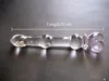 Glas Seksspeeltjes Glas Dildo Bulbed Toy Hot Cold Play Mannelijke Hartvormige Handvat Wand Doorzichtige geribbelde aderen Large voor vrouwelijke lesbiennes