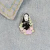 Rosa Kirschblüte Emaille Pins Broschen für Frauen Farbe Blume Abzeichen Anime Anstecknadel Kleidung Rucksack Film Schmuck Geschenk für Kind