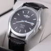 Hot Sale Brand Winner Men Gold Mechanical Hand Wind Watch Stylish Leather Skeleton Mechanical Wrist Watch automatic watch