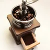 Klasik Ahşap Manuel Kahve Öğütücü El Paslanmaz Çelik Retro Kahve Baharat Mini Burr Mills Highquality Fasulye değirmencilik Grinder1232331