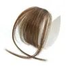 100% Real Clip in Air Bangs Human Hair One Piece Clip in Fringe Hair Extensions Natural Color for Women