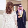 2019 robes de mariée arabes saoudiennes modestes encolure dégagée appliques en tulle perlé longueur au sol Dubaï robes de mariée de maternité de plage