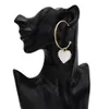 European and American new three-color arc love girls fashion earrings