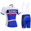 Fabryczna sprzedaż bezpośrednia 2020 Pro Team Slovakia Cycling Jersey 9D Set Set MTB Mundur Rower Odzież Szybka sucha rower Ubrania Męskie Maillot Culotte