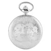 Klassische Silber Glatte Gehäuse Taschenuhr Retro Männer Frauen Quarz Analog Uhren Halskette Anhänger Kette Uhr Geschenke