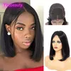 Péruvienne 4X4 Lace Front Wig Droite Bob Perruques 100% Cheveux Humains 4*4 Bob Perruque En Gros Naturel Couleur 8-16 pouces