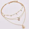 Crystal Star Multilayer Charking Colar Chain Gold New Summer Beach Fashion Jewelry for Women Will e Sandy Drop 380171