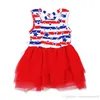 Amerikanska flaggan 4 juli Girls Star Dress Kids Bandage Dress Summer Barn Star Baby Vest Princess Dress 2019