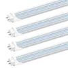 T8 LED-rör Ljus 4FT Lång G13 V Form Röd Blå Gul Rosa Orange Färgrör Ljus 28W AC85-265V Bypass Ballast