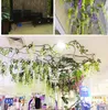 Wedding Decor Artificial Silk Wisteria Flower Vines hanging Rattan Bride flowers Garland For Home Garden Hotel DLH309