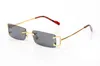 Wholesale-2017 Rimless Sunglasses Vintage Metal Retro Women fashionOversize Sun glasses Square gray Clear lens Brand Designer Sunglasses
