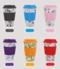 Tasses en fibre de bambou de 14 oz tasses à café en bambou tasses de boisson réutilisables tasse de voyage avec couvercle et couvercles en silicone