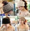 winter ear warm knit headband crochet wool women yoga hair bands fitness sports twist turban headwrap fashion Ponytail cap