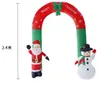 Uppblåsbar utomhusjulekoration Santa Snowman Arch Merry Xmas Props for Home Shopping Mall Bar Juledekorationer8541967
