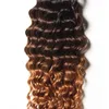 Honey Blonde 1B / 4/30 Ombre волос Бразильский Девы волос глубокая волна 3/4 Связки Необработанные Virgin Deep Фигурные Расширения человеческих волос