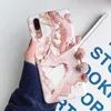 Coral Color Matte Marmor Väska till Huawei P30 P20 MATE 20 LITE PRO NOVA 3 3I 2S Soft Silicone Fodral Back Cover